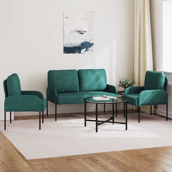 vidaXL Sofagarnituren 3 pcs Dunkelgr&uuml;n 115 x 56 x 80 cm Sperrholz