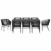 vidaXL Garten Essgruppe 9 pcs Schwarz Poly Rattan