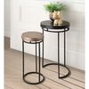 Rousseau 2-tlg. Beistelltisch-Set Cameo Metall Schwarz und Golden
