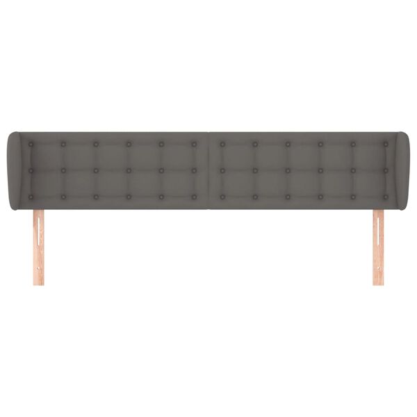 vidaXL Kopfteil mit Ohren Grau 183x23x78/88 cm Kunstleder