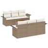 vidaXL Gartensofa-set 7 stk. 6-Sitzanzahl Beige und Creme Poly-Rattan
