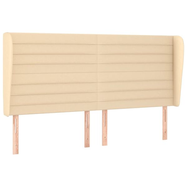 vidaXL Kopfteil mit Ohren Creme 163x23x118/128 cm Stoff