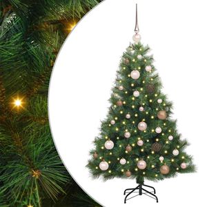 vidaXL K&uuml;nstlicher Weihnachtsbaum mit 150 LEDs Gr&uuml;n 120 cm PE und PVC