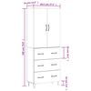 vidaXL Highboard R&auml;uchereiche 69,5x34x180 cm Holzwerkstoff