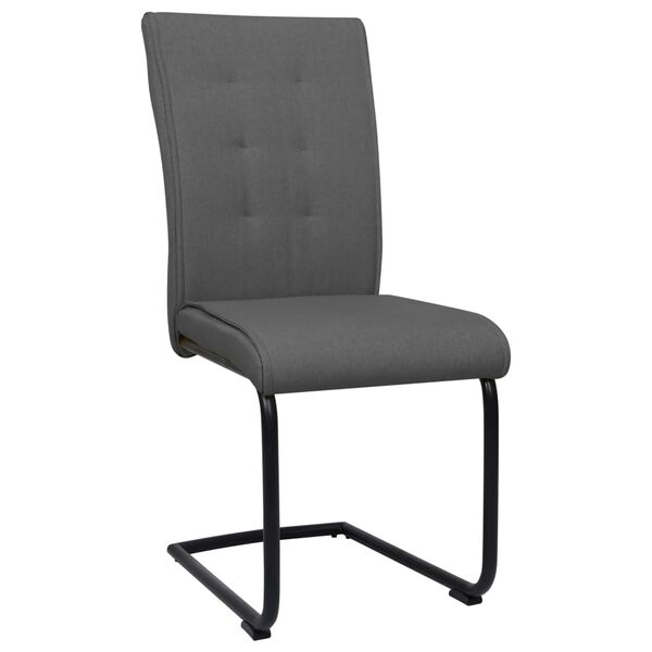 vidaXL Freischwinger 2 Stk. Dunkelgrau Stoff