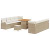 vidaXL Garten-Sofa-Set mit Kissen 11 pcs Beige Poly Rattan