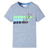 Kinder-Kurzarmshirt Blau Melange 116