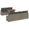 vidaXL Garten-Sofa-Set mit Speicher 8 pcs Grau Poly Rattan