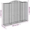 vidaXL Gabionen mit Hochbogen 3 Stk. 300x50x220/240cm Verzinktes Eisen