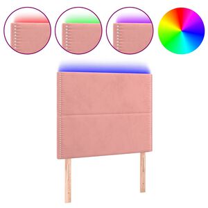 vidaXL LED Kopfteil Rosa 100x5x118/128 cm Samt
