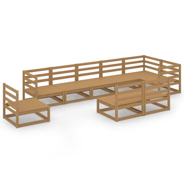vidaXL 9-tlg. Garten Lounge Set Honigbraun Massivholz Kiefer