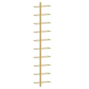 vidaXL Wand-Weinregal f&uuml;r 10 Flaschen Golden Metall