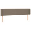 vidaXL LED Kopfteil Taupe 163x16x78/88 cm Stoff