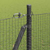 vidaXL Zaun mit Pfosten Grau 1,5 x 10 m Stahl