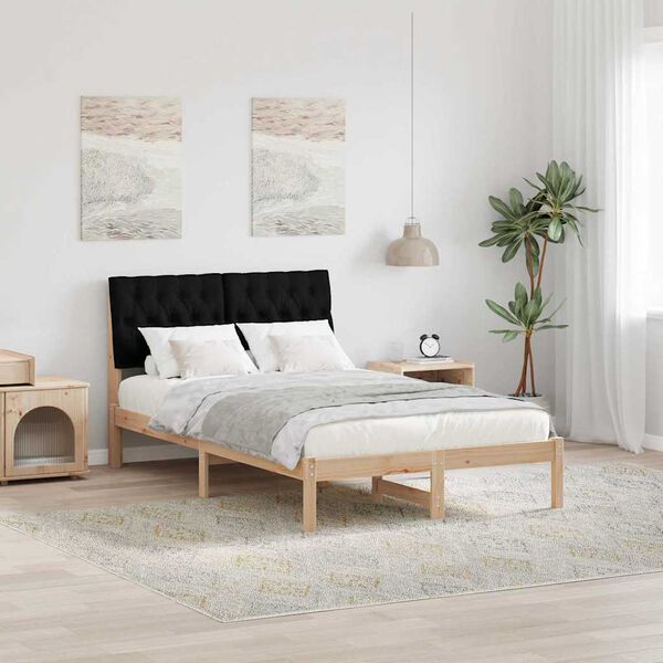 vidaXL Bettrahmen Schwarz 120 x 200 cm Massives Kiefernholz