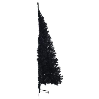 vidaXL Künstlicher Halb-Weihnachtsbaum mit Ständer Schwarz 210 cm PVC