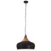 vidaXL H&auml;ngelampe Industrie-Stil Schwarz Eisen & Massivholz 45 cm E27