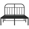 vidaXL Bettgestell mit Kopfteil Metall Schwarz 120x190 cm