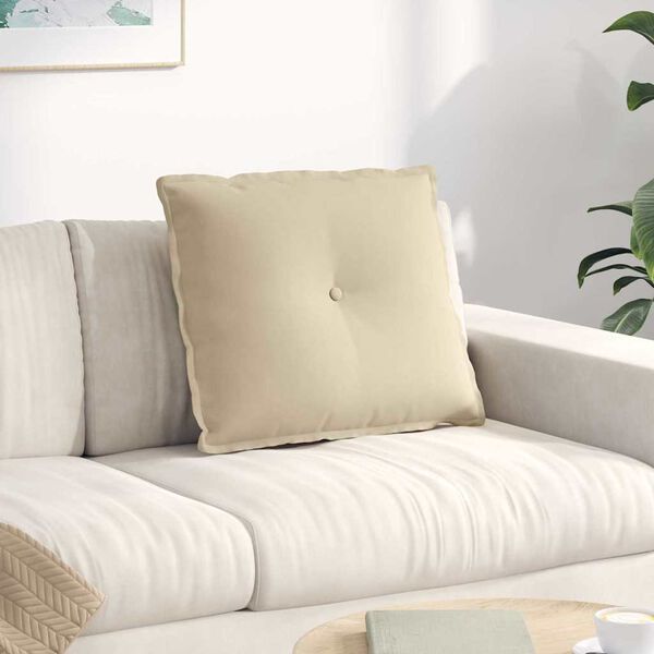 vidaXL R&uuml;ckenkissen Creme 60 x 50 cm Mikrofaserstoff
