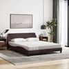 vidaXL Bett mit Matratze "Dover" Dunkelbraun 160x200 cm Stoff