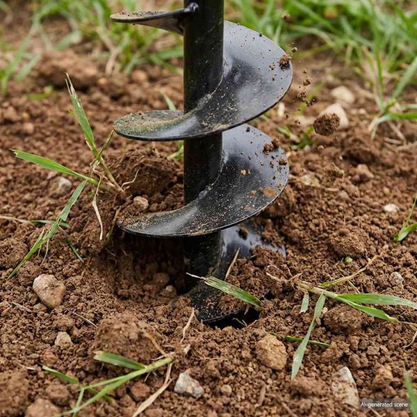 Erdbohrer mit Griff 200 mm Verl&auml;ngerungsrohr 13m