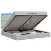 vidaXL Ottoman-Bett mit Matratze und LED Hellgrau 200 x 200 cm Samt