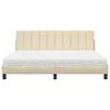vidaXL Bett mit Matratze "Hanko" Creme 180x200 cm Stoff