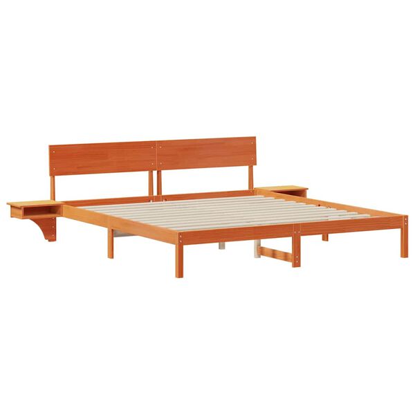vidaXL Bettrahmen Wachsbraun 180 x 200 cm Massives Kiefernholz