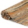 vidaXL Chindi-Teppich Handgewebt Leder Jute 190x280 cm Hellbraun