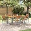 vidaXL Garten Essgruppe 7 pcs Grau Massivholz Akazie