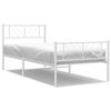 vidaXL Bettgestell mit Kopf- und Fu&szlig;teil Metall Wei&szlig; 100x200 cm