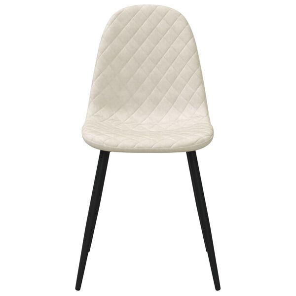 vidaXL Esszimmerstühle 4 Stk. Cremeweiß Samt