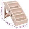 vidaXL Hundetreppe Klappbar Creme 62x40x49,5 cm