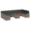 vidaXL Gartensofa-set mit Kissen 11 pcs Grau Poly-Rattan