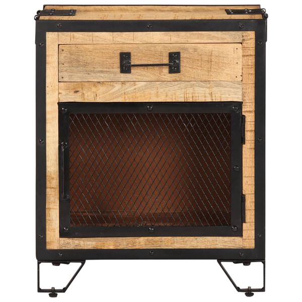 vidaXL Nachttisch 43&times;30&times;51 cm Raues Mango-Massivholz