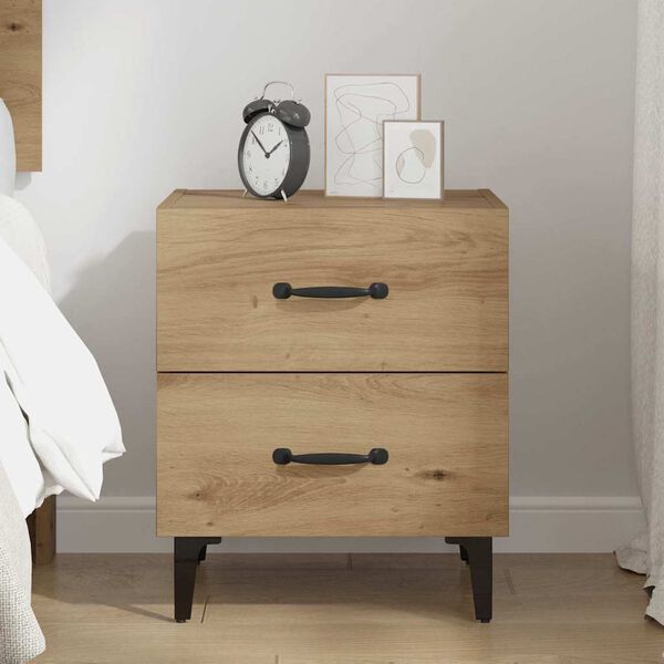 vidaXL Bettschrank Artisan-Eiche 40 x 35 x 47,5 cm Holzwerkstoff