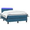 vidaXL Boxspringbett mit Matratze & LED Dunkelblau 120x210 cm Samt