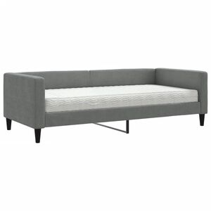 vidaXL Tagesbett mit Matratze Dunkelgrau 90x190 cm Stoff