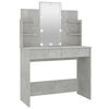vidaXL Schminktisch mit LED Betongrau 96x40x142 cm
