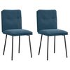 vidaXL Esszimmerst&uuml;hle 2 Stk. Blau Samt