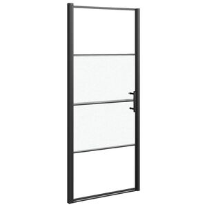 vidaXL Duscht&uuml;r 81x195 cm Halbmatt Hartglas Schwarz