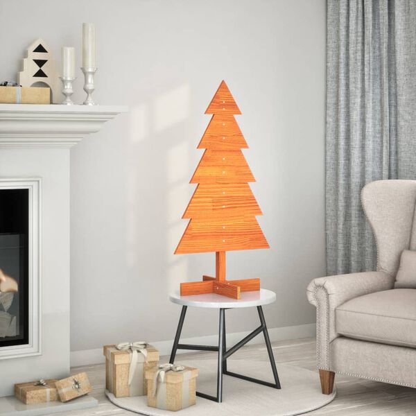 vidaXL Weihnachtsbaum zum Schmücken Wachsbraun 100cm Massivholz Kiefer