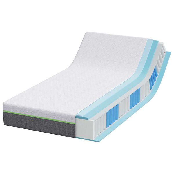 vidaXL Matratze Wei&szlig; und Grau 90 x 200 cm Jacquard-Stoff