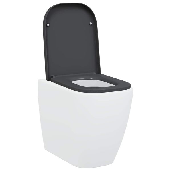 vidaXL Toilettensitz Anthrazit 47,5 x 35 x 3,6 cm Duroplast