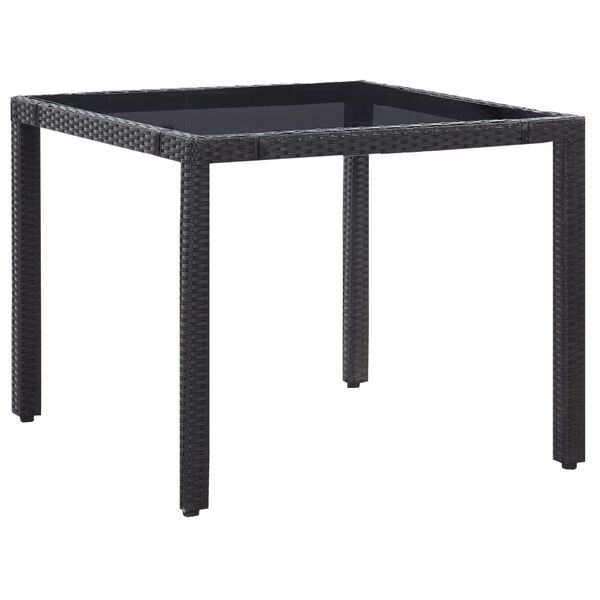 vidaXL 5-tlg. Garten-Essgruppe Poly Rattan Schwarz