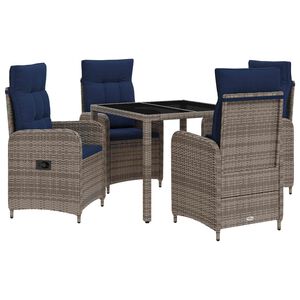 vidaXL Outdoortisch-Set 5 stk. Poly-Rattan