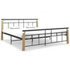 vidaXL Bettgestell Metall und Massivholz Eiche 180x200 cm
