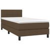vidaXL Boxspringbett mit Matratze & LED Dunkelbraun 80x200 cm Stoff