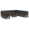 vidaXL Gartensofa-set 12 Stk. Grau Poly-Rattan