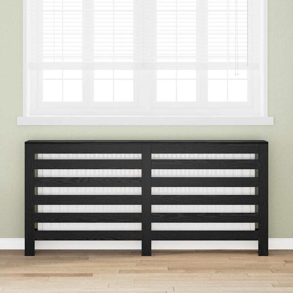 vidaXL Heizk&ouml;rperabdeckung Schwarz Eichen-Optik 175 x 20 x 82 cm
